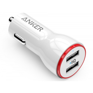 Автомобильное зарядное устройство Anker PowerDrive 2 2xUSB, 4.8A, белое (A2310H21)