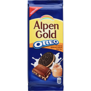 Шоколад молочный Alpen Gold oreo со вкусом арахисовой пасты