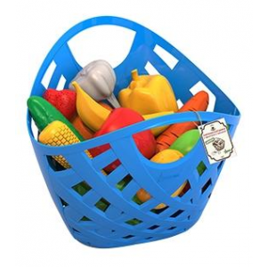 Набор НОРДПЛАСТ фрукты, овощи в плетеной корзинке 13 шт