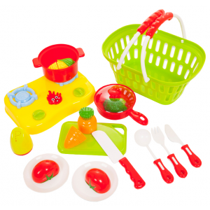 Набор игрушечных продуктов для резки на липучках "Помогаю маме", 23 предмета (3 в асс) Abtoys PT-00472 ABtoys. Помогаю