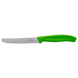 Нож для томатов и сосисок Victorinox "SwissClassic", цвет: зеленый, длина лезвия 11 см 6.7836.L114