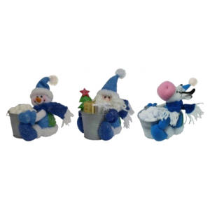 Новогодняя мягкая игрушка с ведерком , 18 см Snowmen