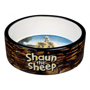 Одинарная миска для кошек TRIXIE Shaun the Sheep, керамика, коричневый, 0.3 л