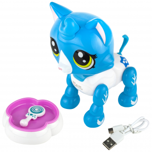 1Toy Интерактивная игрушка "Робо-котенок", бело-голубой