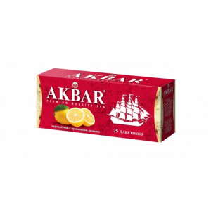 Чай черный Akbar корабль с лимоном в пакетиках