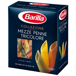 Макароны Barilla mezze penne tricolore