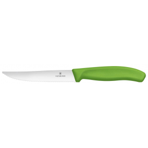 Нож для стейка и пиццы Victorinox "SwissClassic. Gourmet", цвет: зеленый, длина лезвия 12 см 6.7936.12L4