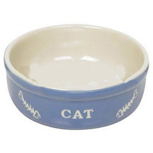 Одинарная миска для кошек Nobby керамика белый голубой