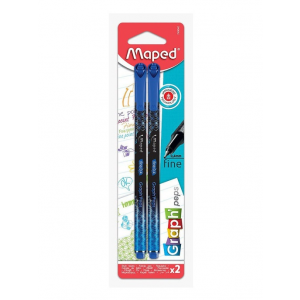 Капиллярная ручка 0,4мм MAPED Graph Peps, синяя (2шт)