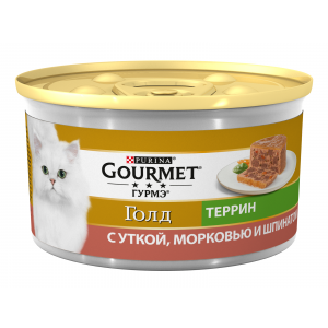 Корм для кошек GOURMET Gold Террин Утка морковь и шпинат