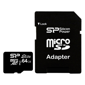 Карта памяти Silicon-Power Флеш карта MicroSDXC 64Gb class10 Silicon Power Elite UHS-I SP064GBSTXBU1V10-SP