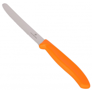 Нож для томатов и сосисок Victorinox "SwissClassic", цвет: оранжевый, длина лезвия 11 см 6.7836.L119