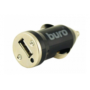 Универсальное автомобильное зарядное устройство, адаптер 1хUSB, 2.1A (Buro TJ-085) (черный)