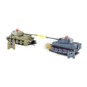 Радиоуправляемый танковый бой T-34 и Тигр (на аккум свет звук) 1:32 ABtoys C-00135(508-T)