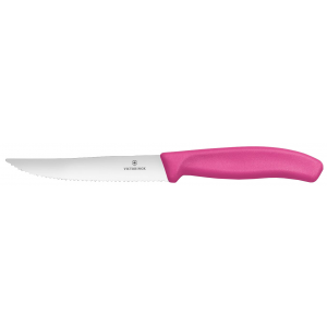 Нож для стейка и пиццы Victorinox "SwissClassic. Gourmet", цвет: розовый, длина лезвия 12 см 6.7936.12L5