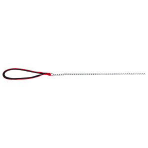 Поводок-цепь для собак TRIXIE с нейлоновой ручкой красный