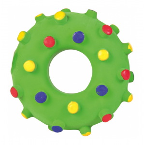 Жевательная игрушка для собак TRIXIE Кольцо игольчатое из латекса, зеленый, 8 см