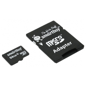 Карта памяти SmartBuy microSDXC Class 10 10MB/s 64GB (SB64GBSDCL10-01)