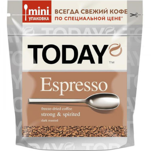 Кофе Today эспрессо растворимый сублимированный 37.5 г