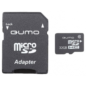 Карта памяти Micro SDHC 32Gb class 10 QUMO QM32GMICSDHC10U1
