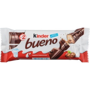 Шоколадный батончик bueno Kinder с молочно-ореховой начинкой