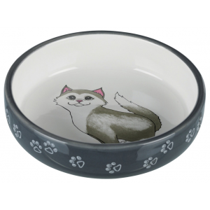 Одинарная миска для кошек TRIXIE керамика белый серый