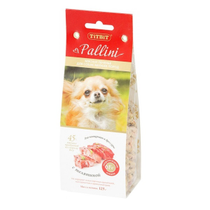 Лакомство для собак TiTBiT, печенье Pallini с телятиной, 125г