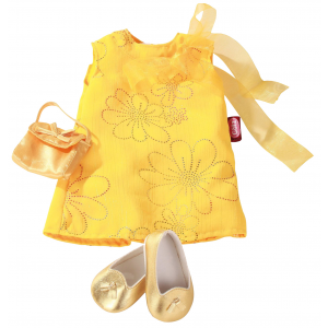 Набор для кукол Gotz Платье, сумочка и туфельки желтый