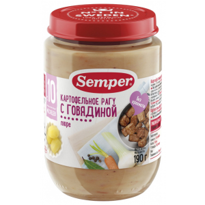 Пюре Semper Картофельное рагу с говядиной (с 10 месяцев)