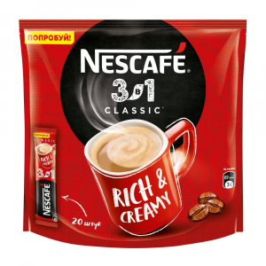 Напиток Nescafe классик 3в1 кофейный растворимый