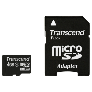 Карта памяти Transcend microSDHC Class 4 4GB TS4GUSDHC4