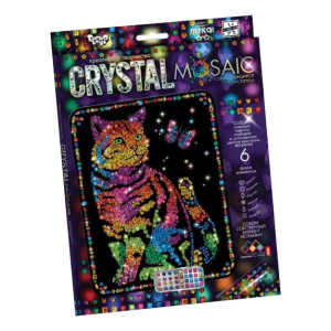 ДанкоТойс Набор для создания мозаики Crystal Mosaic Набор 3 Кошка с бабочкой CRM-01-03