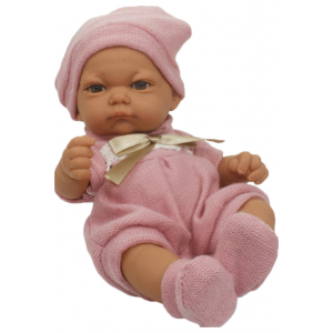 Пупс 1TOY Baby Doll в розовом комбинезоне и пинетках и шапочке 25 см