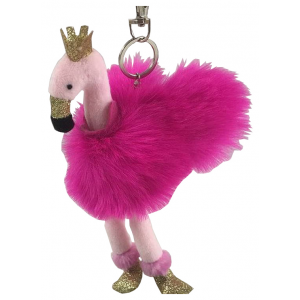 Мягкая игрушка ABtoys Фламинго розовый, на брелке 9 см