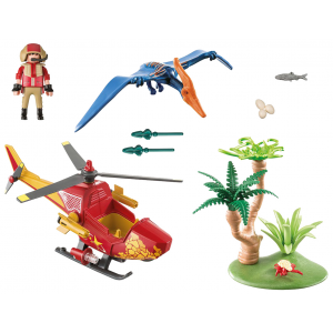 Игровой набор Playmobil Динозавры Вертолет для приключений с птеродактилем