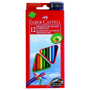 Карандаши цветные Faber Castell ECO, набор 12 цветов с точилкой