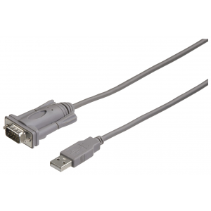 Адаптер Serial 9 pin HAMA USB A(m) прямой COM 9pin (m), 1.8м, [00053325]
