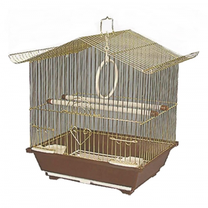 Клетка для птиц Triol 2101, золотая решетка, бронзовый поддон, 30x23x39 см