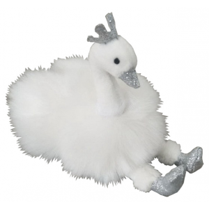 Мягкая игрушка ABtoys Лебедь белый, на брелке 9 см