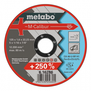 Диск отрезной абразивный Metabo M-Calibur 616286000 по нержавеющей стали 125мм