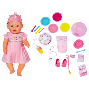 Интерактивная игрушка Zapf Creation Baby born 825-129 Бэби Борн Кукла Нарядная с тортом 43 см