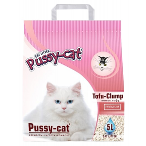 Комкующийся наполнитель для кошек Pussy-Cat Premium Tofu-Clump, 3 кг, 5 л