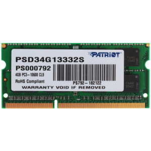 Модуль памяти PATRIOT PSD34G13332S DDR3 4Гб 1333 SO-DIMM