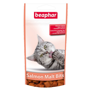 Лакомство для кошек Beaphar Malt Bits подушечки с мальт-пастой, лосось, 75 шт, 35 г