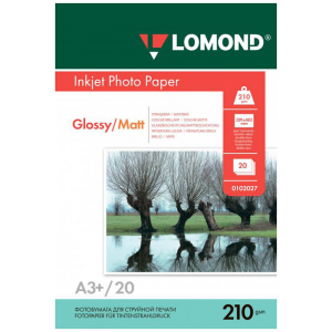 Фотобумага для принтера Lomond 0102027 A3+ 210г/кв.м Glossy/Matte Photo Paper 20л