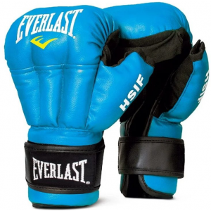 Боксерские перчатки Everlast HSIF Leather синие/белые, 12 унций