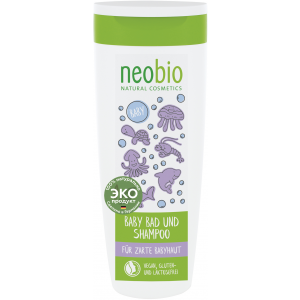 Детский шампунь-гель для волос и тела "Neobio", с био-алоэ и био-календулой