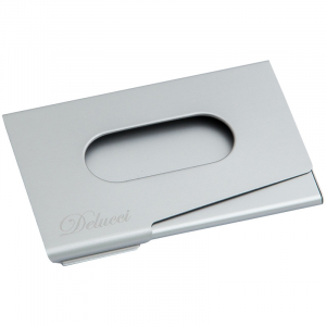 Визитница карманная Delucci из алюминия цвета серебристого