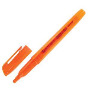 Текстмаркер brauberg “vivid“, круглый корпус, скошенный наконечник 1-3 мм, оранжевый