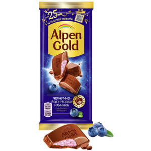 Шоколад молочный Alpen Gold черника с йогуртом